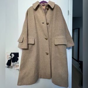 Aquascutum vintage wool coat, A-line with sleeve pockets